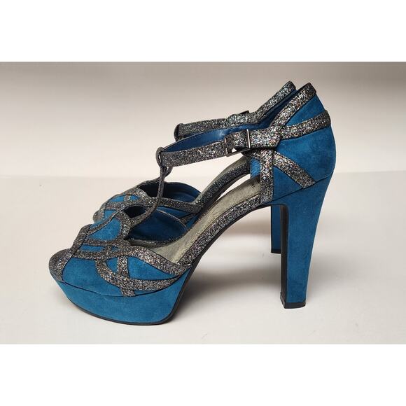 Gianni Bini Blainee T-Strap Ultra High Heel Tan Pump Sandal Shoes Size 7M - Picture 9 of 15